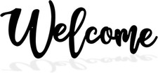 Welcome Metal Sign Wall Decor, Cut out Receive Sign, black