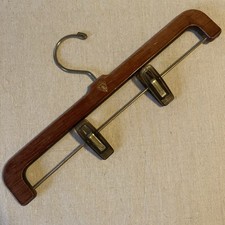 Authentic Vintage GUCCI Luxury Wooden Hanger with Clips - Pristine Condition