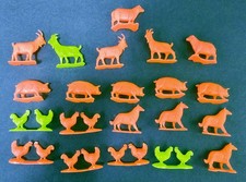 Lot of 21, 1950's Tim Mee Farm Animals: Collies, Pigs, Goats, Chickens,  Sheep