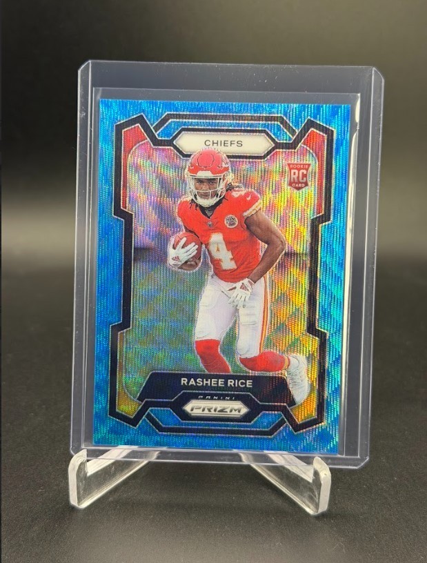 2023 Panini Prizm Rashee Rice Blue Wave Prizm RC #350 /199 Chiefs Rookie
