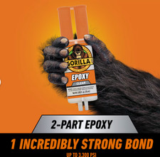 Gorilla 2 Part Epoxy Clear 0.85oz, 5 Minute Set Strong Bond