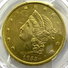 1855 $20 Gold Double Eagle- Kellogg & Co. -PCGS AU Details, Rare Coin!