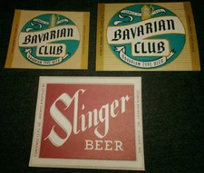 LOT OF 3 RARE Storck Brewery, Slinger Wisconsin Vintage Beer Bottle Labels