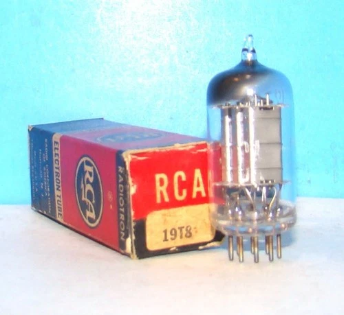 19T8 NOS radio RCA audio amplifier electron vintage vacuum tube valve tested USA