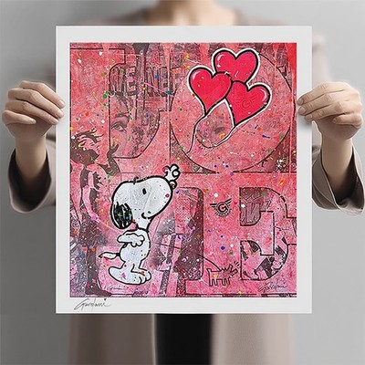 You make me Happy -Snoopy    Print Limited Edition on Canvas, Giclee Print