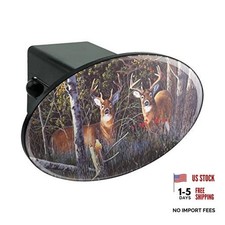 Oval Tow Trailer Hitch Cover Plug Insert For Deer In The Woods