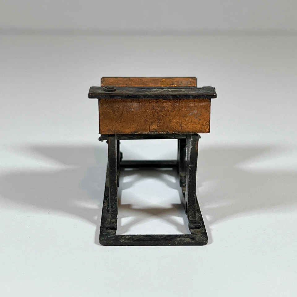 Vintage 1976 Durham Industries Cast Metal School Desk Miniature Hong Kong - Image 4 of 4