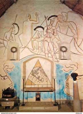 Postcard - 91 - Milly la Foret - interior of the Chapel Saint Blaise decoration