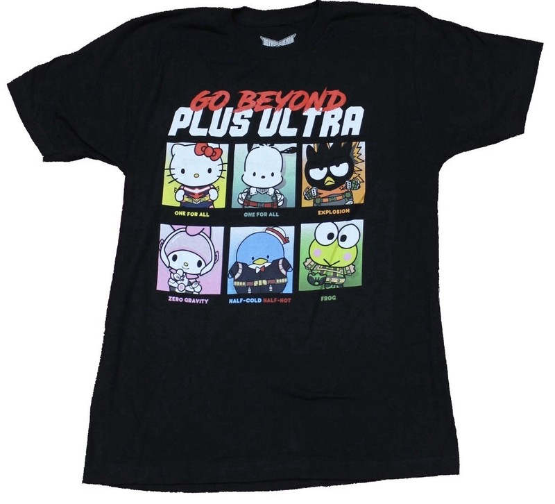 My Hero Academia Adult New T-Shirt - Go Beyond Plus Ultra Sanrio Mash Up 6 Box
