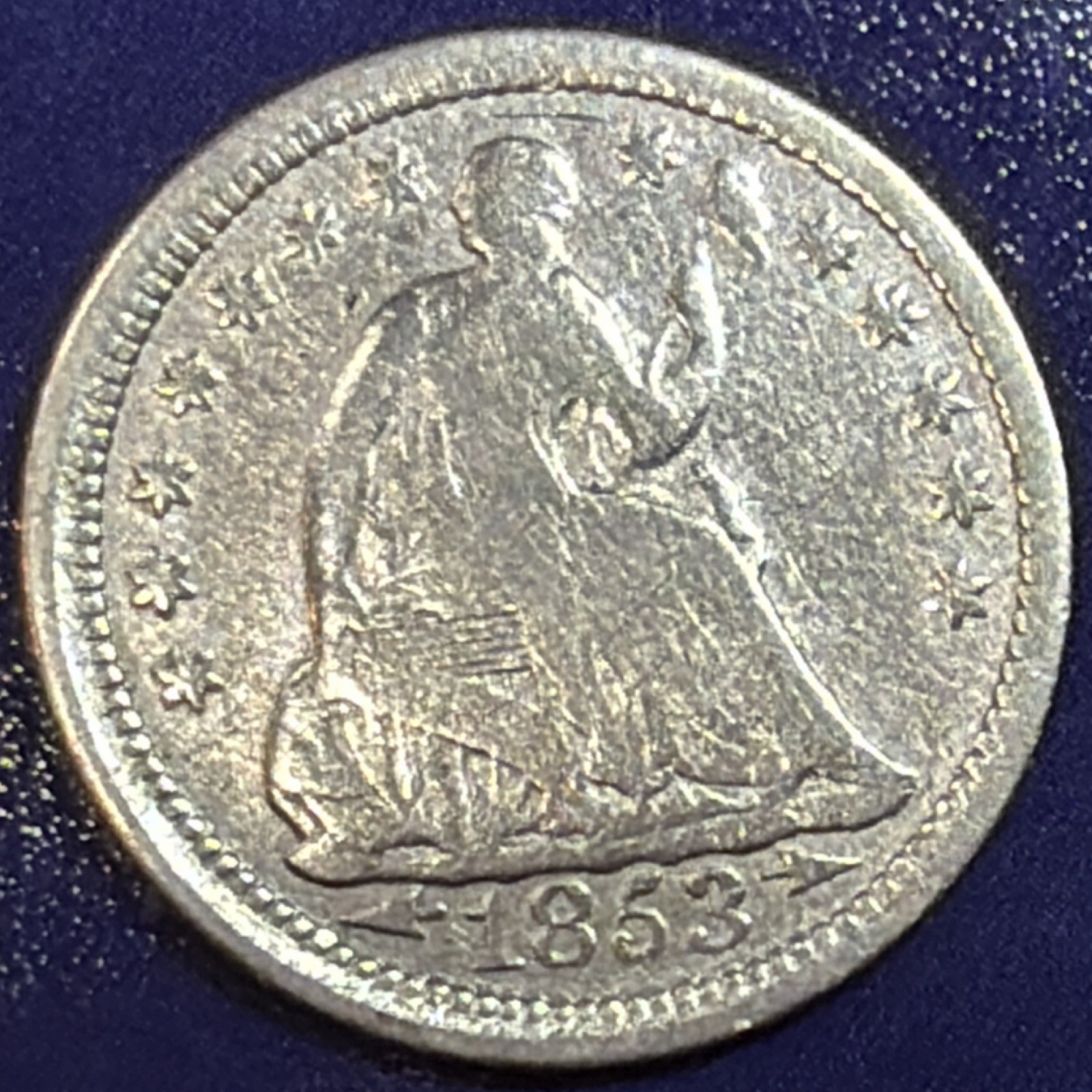 1853 Seated Liberty Half Dime 5C Arrows XF EF 90% Silver US Coin Philadelphia