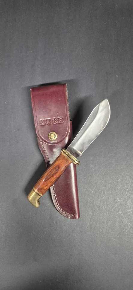 Cuchillo Buck 103 Skinner Heritage pomo protector de latón 1991 excelente Foto 3 de 4