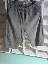 COOFANDY Men's Linen Harem Capri Pants 3/4 Loose Shorts Elastic Waist Beach Yoga