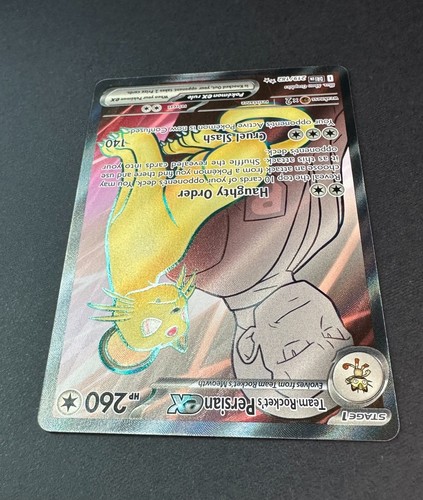 Pokémon TCG Destinated Rivals Team Rocket's Persian Ex 219/182 Ultra Rara Full Art - Foto 4 di 6