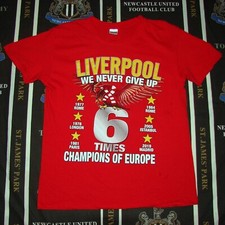 Liverpool Football T-shirt Jersey Classic Ringspun Cotton 6 times champions