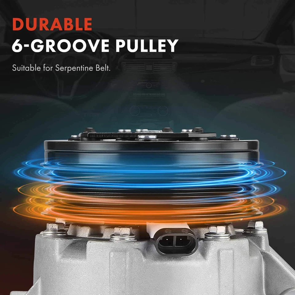 Compresor de aire acondicionado con embrague para Chevy Impala Monte Carlo 2004-2005 V6 3,4 L 6 ranuras Foto 4 de 4