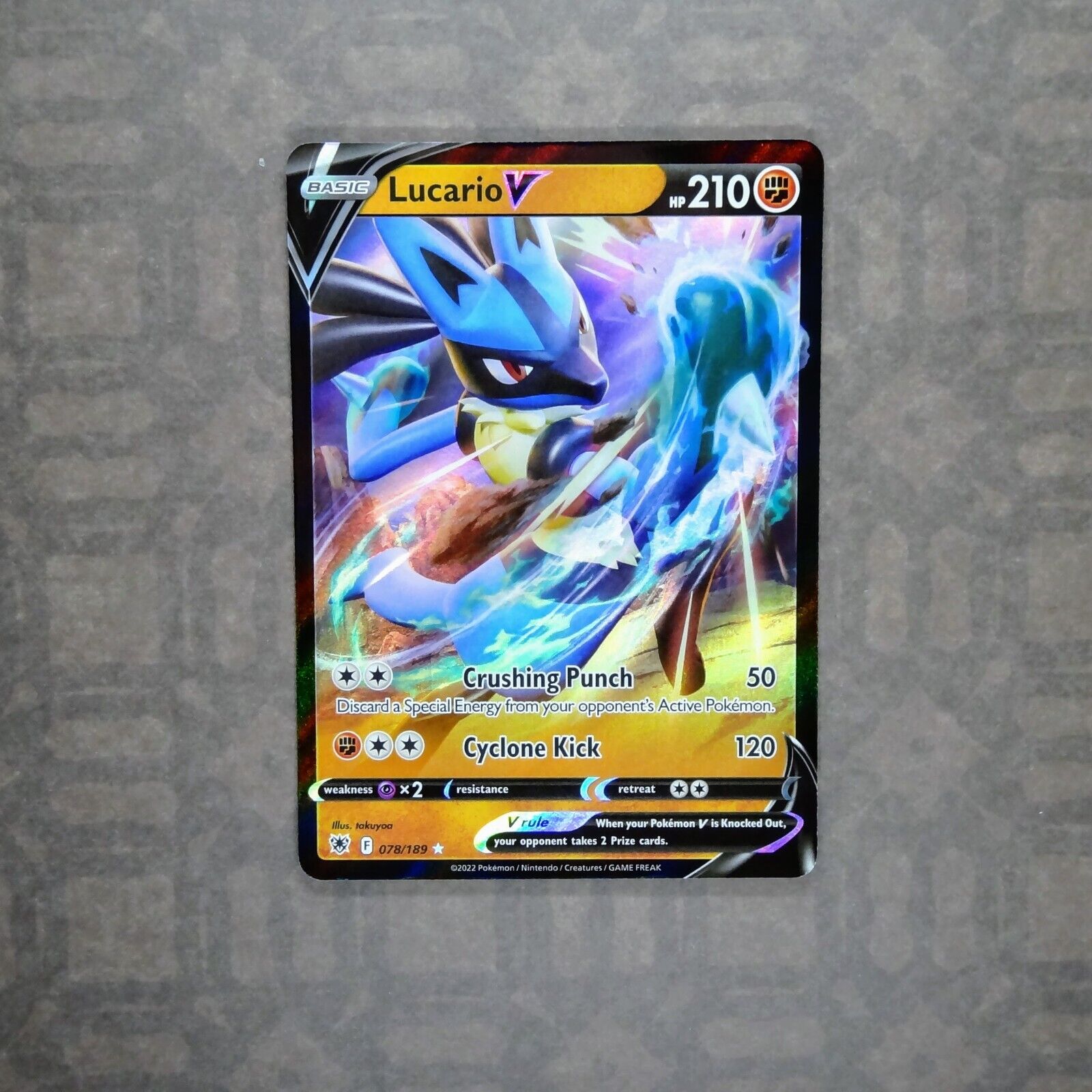 Pokemon card Lucario V Ultra Rare 78/189 Astral Radiance (Portuguese)