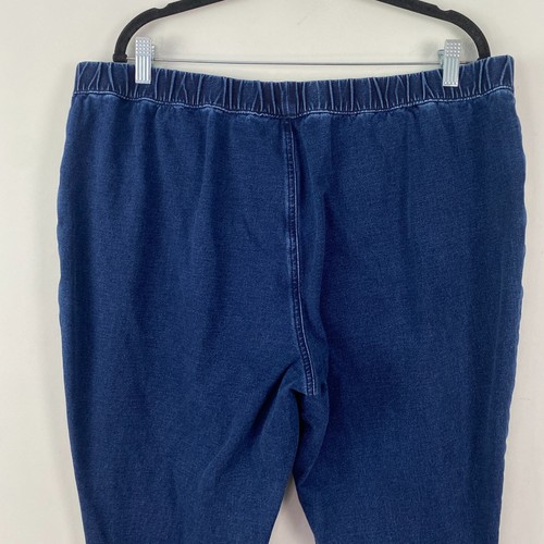 Quacker Factory Regular DreamJeannes Pull-On Snap Bottom Leggings Size XL Blue - Picture 5 of 11