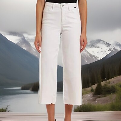 Mavi Jeans White Bodrum High Rise Wide Leg Denim Casual Clean Girl Women 26