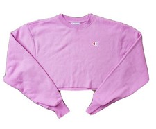 Champion Reverse Weave Women's XS Lilac Sweatshirt Cropped Vintage Style LS