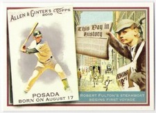 JORGE POSADA 2010 Topps Allen & Ginter This Day In History INSERT Card #TDH42