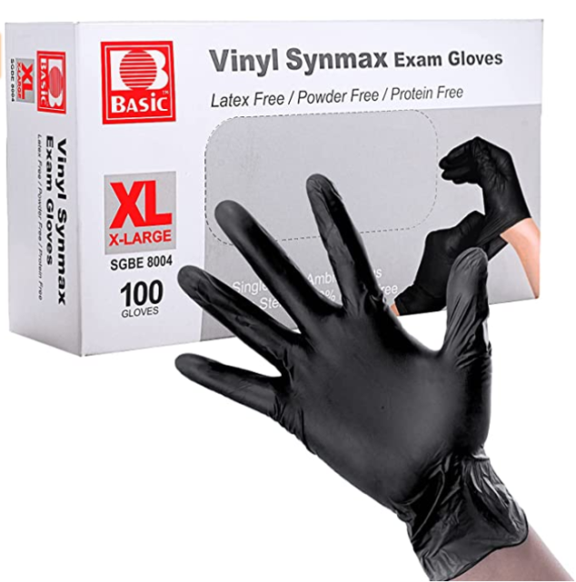 10-2000pcs Black Vinyl Gloves -S M L XL