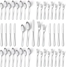 40Pc Stainless Steel Cutlery Set Spoon Fork Knife Flatware Dinnerware Silverware