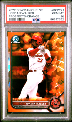 2022 Bowman Chrome Sapphire #BCP221 Jordan Walker Orange /75 PSA