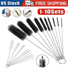 US Nylon Straw Brush Cleaner Bottle Tube Pipe Small Long Cleaning 1-10Set