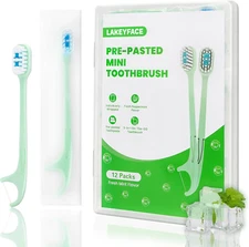5-In-1 Travel Toothbrush Set, Prepasted Disposable Mini Toothbrushes  Toothpaste
