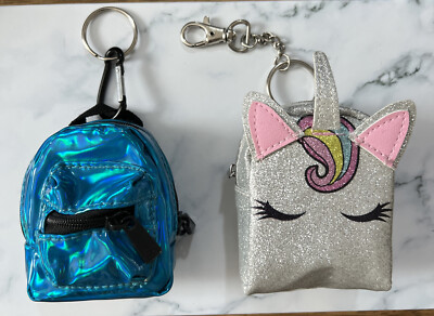 Real Littles Mini Backpack Keychain Blue Moose Toy's + Unicorn
