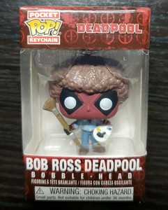 deadpool bob ross keychain