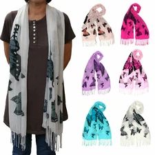Butterfly Large Scarves Scarf for Women Girls with Tassel   