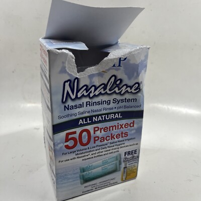 Nasaline Nasal Rinsing System All Natural 50 Premixed Packets Exp 09/2027 READ