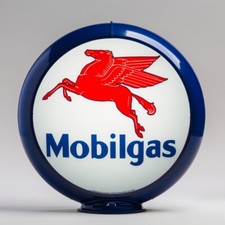 Mobilgas 13.5" Gas Pump Globe w/ Dark Blue Plastic Body (G148)