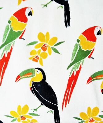 MEDIUM/LARGE Bird CAGE Seed Catcher MINI-SKIRT ''Toucans and Parrots''