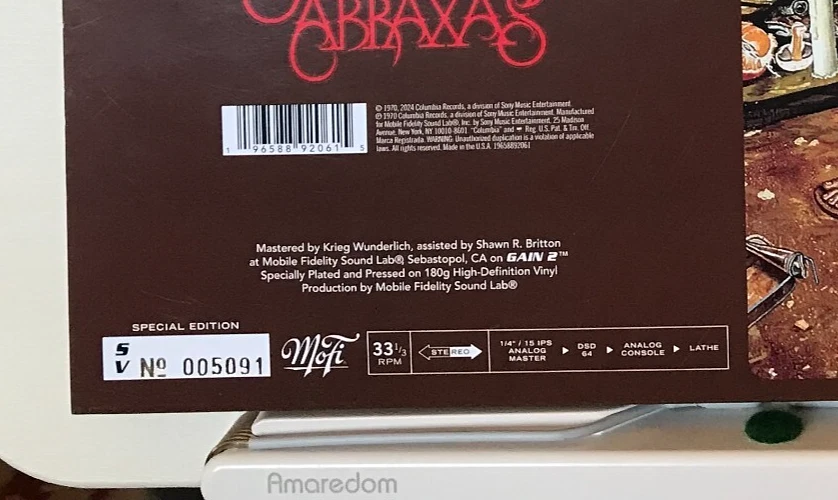 Tested - Santana - Abraxas - Mobile Fidelity Sound Lab – MFSV 1-539 w/ Poster - Image 3 of 4