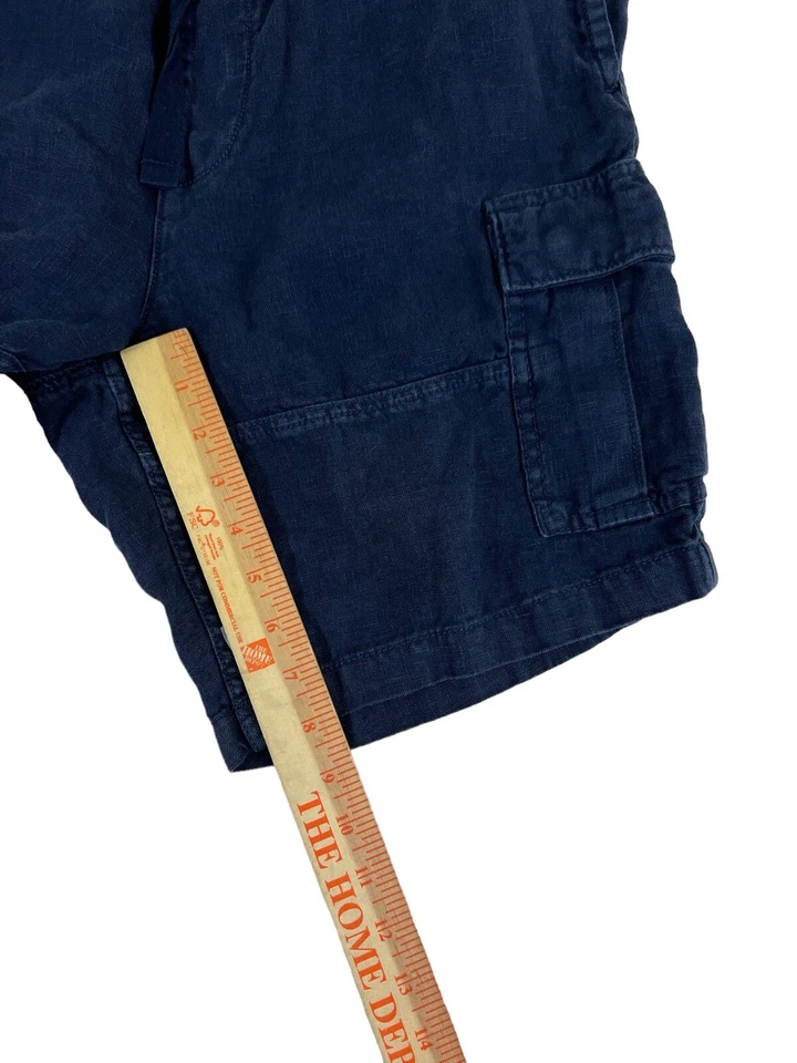 Joes Jeans Men Blue Cargo Flat Front 100% Linen Shorts Sz M - Image 2 of 4