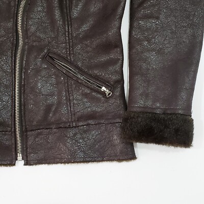 MISS SIXTY 60 Slim Faux Shearling Fur Jacket Zip Doublebreast