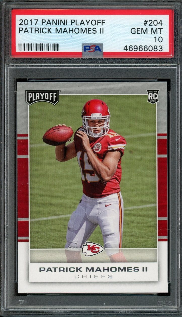 2017 PANINI PLAYOFF #204 PATRICK MAHOMES PSA 10 CHIEFS RC [F083]