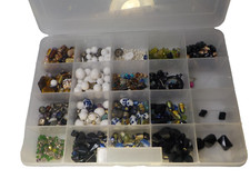 Glass / plastic Beads for Jewelry Making kit some meatal parts nice mixture