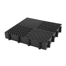 55PCS 12x12x0.5Inch Deck Tile Black Rubber Tiles Interlocking Garage Floor Tiles