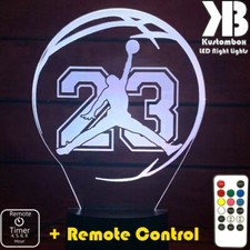 JORDAN AIR 23 BASKETBALL NBA 3D LED Night Light 7 Colour Change Room Lamp