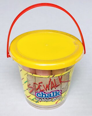 Vintage 1995 Foreign Candy Co SIDEWALK CHALK Bubble Gum candy container YELLOW