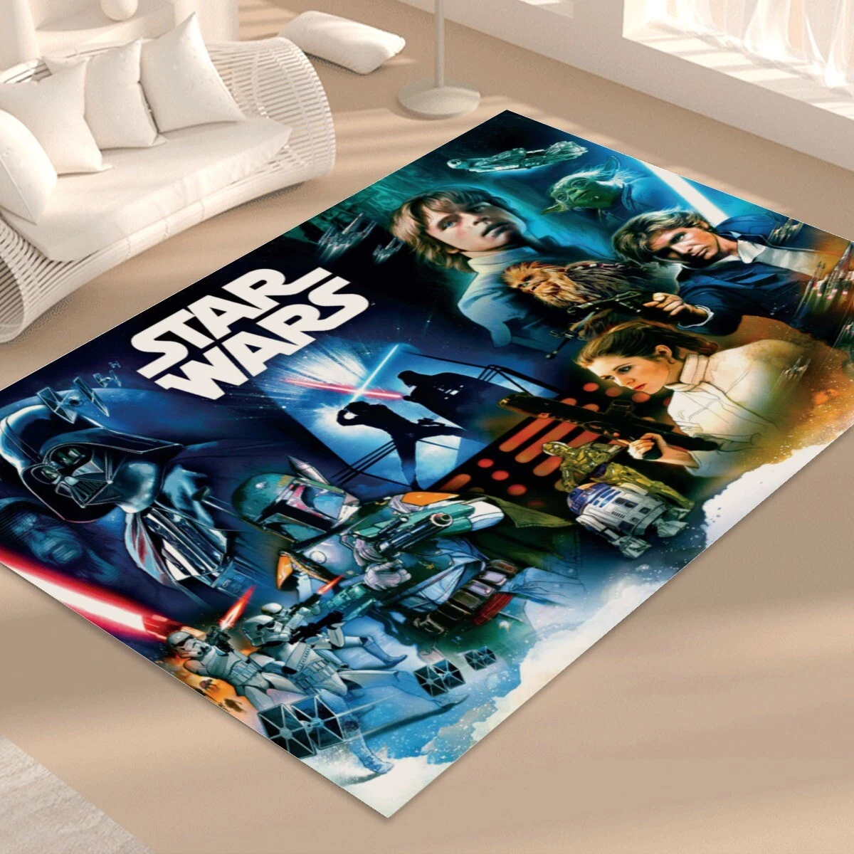 Star Wars Movies Print Foldable Rectangular Floor Mat Rug