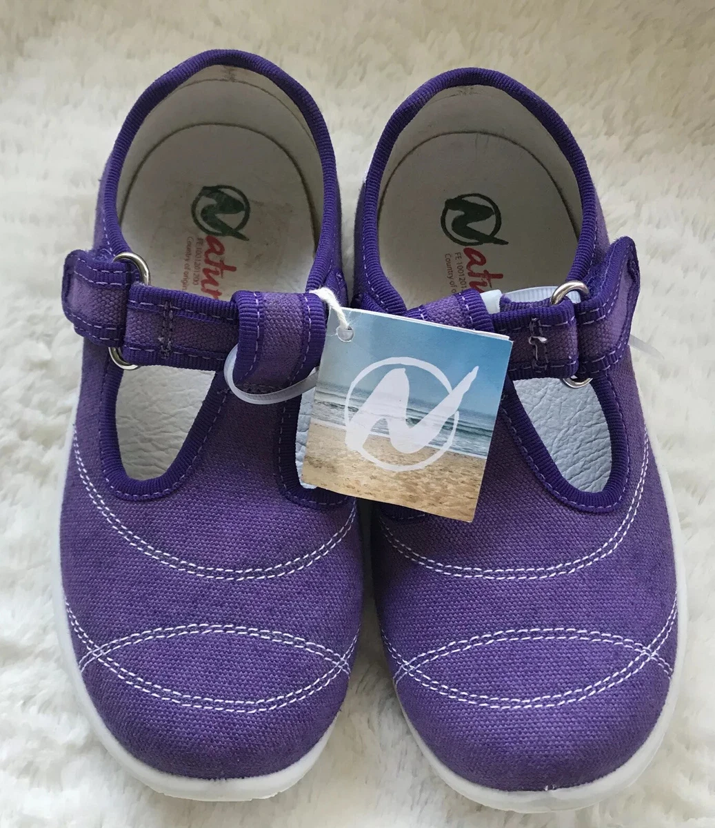 Naturino Girls Shoes 10.5 Mary Jane s Purple Soft Sand Effect