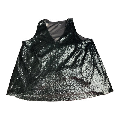 3793 Lane Bryant Silver Sequin All Over Camisole Sleeveless