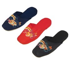 Handmade Embroidered Dragon Chinese Women's Cotton Slippers Blue Red New
