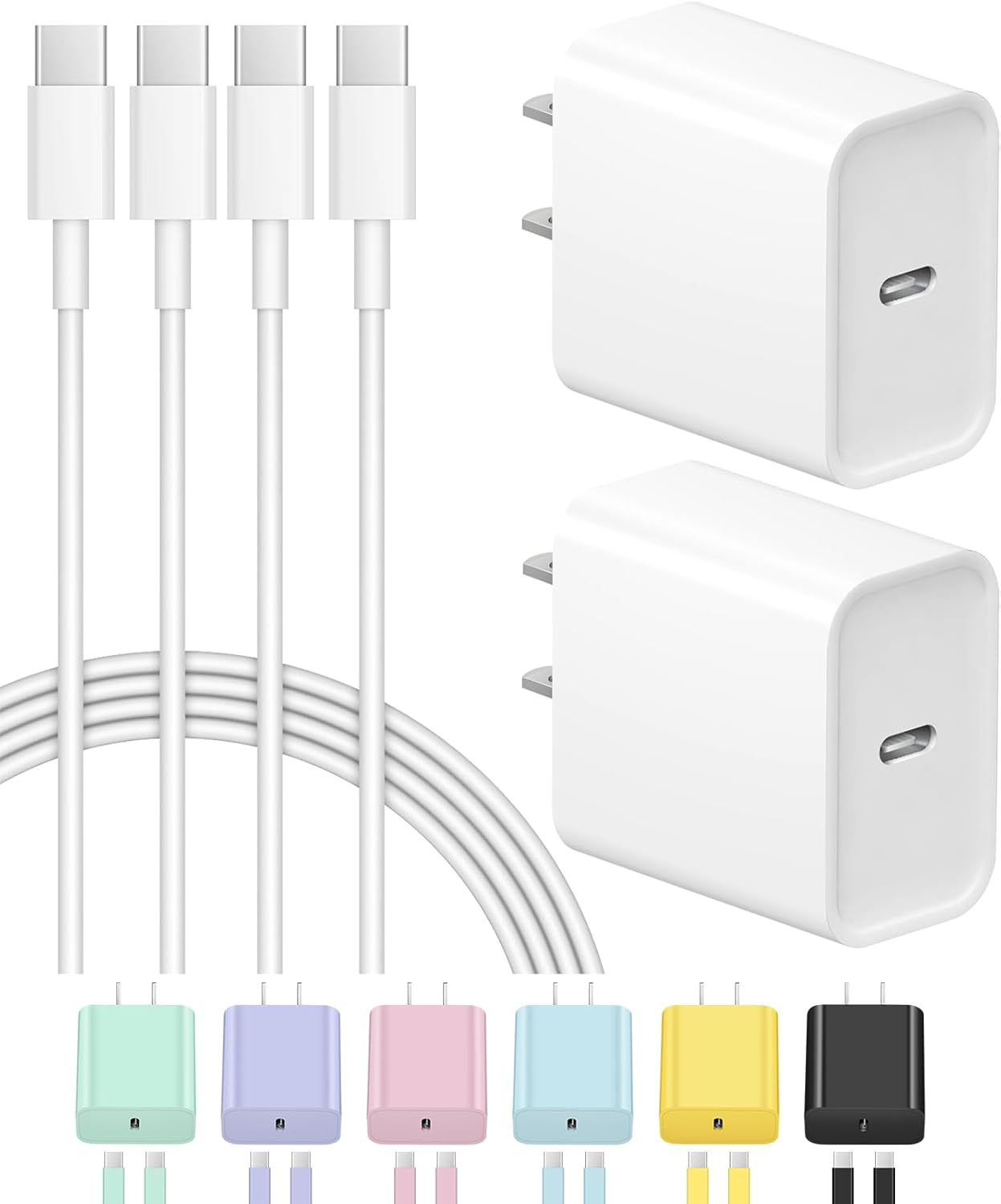 Iphone 16 15 Charger Fast Charging USB C Charger Block 2-Pack Type C Charger ...-image