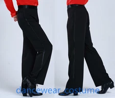 Men Boy Ballroom Latin Modern Tango Salsa Competition Dance Pants Trousers 26-38