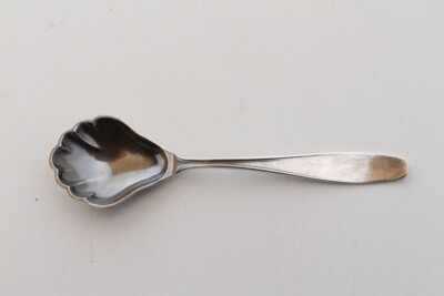 Jugendstil Zuckerlöffel Sahnelöffel Muschel BSF Platura 90er versilbert 